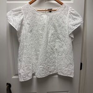 Torrid White Eyelet Blouse romantic lace flutter sleeve cotton size 2XL